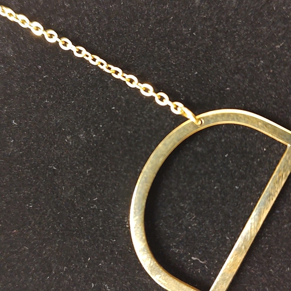 Gold Medium Sideways Initial D Necklace - Picture 2 of 4